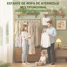 Rack Organizador Ropa Perchero Piso Multiusos Con 2 Cajones - Marrón - Ver 10