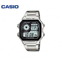 Đồng hồ Casio Retro Square, Dây đeo bằng thép đen, Bộ máy thạch anh, Thiết kế chống nước, Đồng hồ tối giản phong cách Nhật Bản - Hàn Quốc dành cho nam AE-1200WHD-1A - Một cỡ - Xem 7