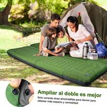 Colchones Inflables, 12cm Colchón de Aire para Acampar Colchoneta Portátil y Plegable Colchón Inflable Ultraliviano con Botones Adapto Multijugador y Individual para Camping Exterior Senderismo(default) - Multicolor - Ver 6