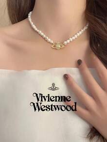 Vivienne Westwood Mini Bas Relief Pearl Choker - 金色 - 查看 6