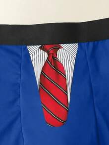 Men's Sexy Briefs With Tie Print Pattern, Elastic Comfortable Underwear