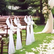 Wedding Aisle Decorations For Ceremony Church Decorations For Weddings Party Bench Pew Aisle Decor - 白色 - 查看 5