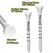 50 Pieces Bamboo Golf Tees 83mm White & Black Adjustable Depth Side Spin Reduction Friction Degree Scale Tees