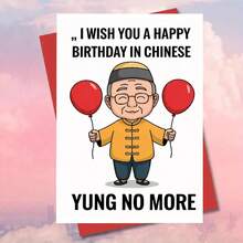 1pc Cartoon Red Balloon Elderly Birthday Card - "No Longer Young" Message, Milestone Age Greeting Card With Envelope, Suitable For Celebrating Elderly Birthday, 4.7" X 6.7", Blessing Gift (With Envelope), Fits All, High Quality Printing - Multicolor - View 8