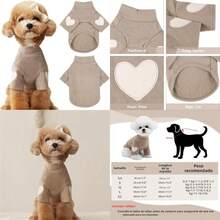 Sweater para Perro, Sudaderas para Cachorros pequeños y medianos, Camisetas para Mascotas con Patrones en Forma de corazón para Mantenerse Calientes (,)(Café Medium) - Multicolor - Ver 1
