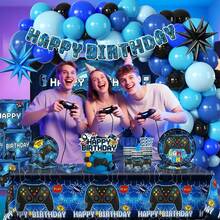 116 Stücke Video Spiel Themen Ballon Bogen Set, beinhaltet Spielcontroller, Explosions Stern Folienballons und schwarze, marineblau, hellblaue Latex Ballons. Geeignet für Geburtstagsfeiern, Partydekoration, Junggesellenabschied und Gaming Themen Partys. - Verschiedenfarbig - Übersicht 4