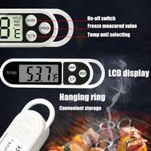 专业数字食品温度计，带不锈钢探针和摄氏度/华氏度显示 - 即时读取肉类温度计，适用于烧烤、烘焙、糖果、牛奶、露营 - 家用厨房卫生温度计（易读液晶显示屏），数字食品温度计 - 彩色 - 查看 9