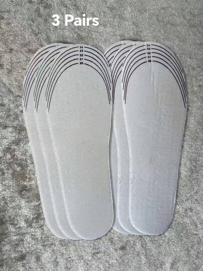 3 Pairs Soft Massage Insoles, Cushioning Shoe Bottoms, Shock Absorbing, Can Be Trimmed To Any Size