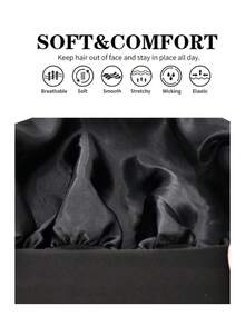 4件装女士缎面睡帽，弹性绑带设计，光滑丝滑，彩色缎面材质，休闲居家日常护发睡帽