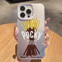 New Model Debut Pocky Chocolate Snack Design Phone Case Compatible With IPhone 17 16e 16 15 14 13 12 11 Mini Pro Max Air X XR XSMAX 8 7 Plus Shockproof Matte Back Cover, Shockproof Protective Case, Fun Print, Fashion Design, UV Printing, Lightweight Shell, Snack Theme Storage Box, Fashion Enthusiasts, Anime Fans , Valentine's Gifts, Christmas Gifts - 混合顏色 1 - 查看 3