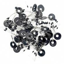 YOTO Topes de goma, tapón de cuentas de pesca de cilindro negro y tope de flotador de pesca 6 en 1 para aparejos de pesca de agua salada o agua dulce - Forma ovalada-L - Ver 10