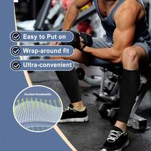 2 Pairs/Set Arm Compression Sleeves & Thigh/Calf Compression Sleeves Soccer Suit, Muscle Support, Breathable Tight Footless Calf Socks, Unisex Multi-Size High-Performance Sports Set, Ideal Gear For Fitness Enthusiasts To Enhance Football, Basketball, Hiking, Cycling, Running, Outdoor Sports - Multicolor - View 9