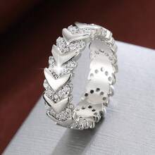 1pc Fashionable Women's Ring With Artificial Zirconia Stone In Arrow Design - Multicolor - View 24