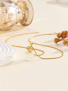 2 件月光石项链，粉色天然石心形吊坠项链套装，Y2K 女士友谊项链，情侣项链，百搭珠宝 - 2PC愛心項鍊 - 查看 5