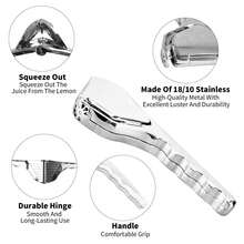 Handheld Stainless Steel Lemon & Citrus Juicer – Manual Fruit Press, Easy To Clean - 銀色 - 查看 3