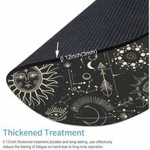 Round  Pad, Celestial Pattern Sun And Moon  Pad, Washable Gaming Pads With Lycra Cloth, Non-Slip Rubber Base Computer Small  Pads For Wireless ,20SunandMoon - 20太陽和月亮 - 查看 3