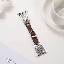 1pc Retro Style Watchband, Zinc Alloy Material, Geometric/Cactus Design, Suitable For Apple Watch 38mm-49mm Replacement Strap - one-size - View 10