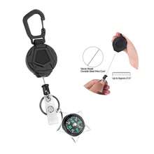 Outdoor Compass Climbing Buckle Retractable Key Chain Steel Rope Retractable 23.6 Inches, Heavy Duty Outdoor Gear Accessory For Hiking Camping Trekking And Mountaineering, Compass Attachment Carabiner Style Clasp For Keys Gear And Survival Tools, Multi-Scenario Utility For Travel Commuting Fishing Hunting And Everyday Carry, Corrosion Resistant Finish Compatible With Backpacks Belts And Belt Loops, Secure Locking Buckle Design With Smooth Retractable Cord Action For Quick Access, Lightweight Compact Portable For Outdoor Adventures And Urban Exploration, Ideal Gift Idea For Outdoor Enthusiasts Campers And Scouts, Seasonal Must-Have For Summer Travel Autumn Hiking Holiday Gift Packing And Winter Layered Outdoor Kits - Multicolor - View 3