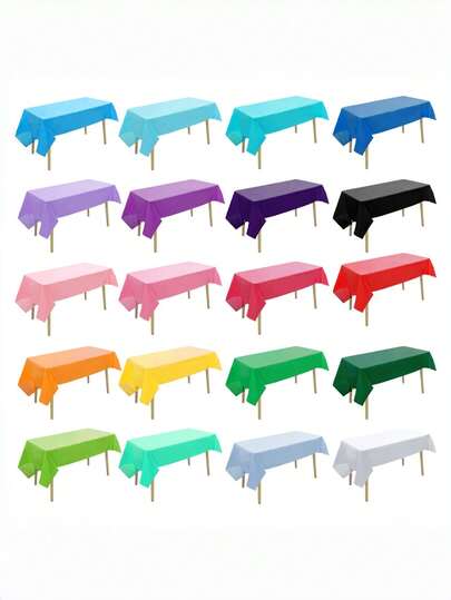 54"X72" Disposable Plastic Tablecloth - Heavy Duty Plastic Tablecloth For Parties, Weddings, Birthdays, Gender Reveals, Buffets - Easy To Clean Tablecloth (No Setup Required)