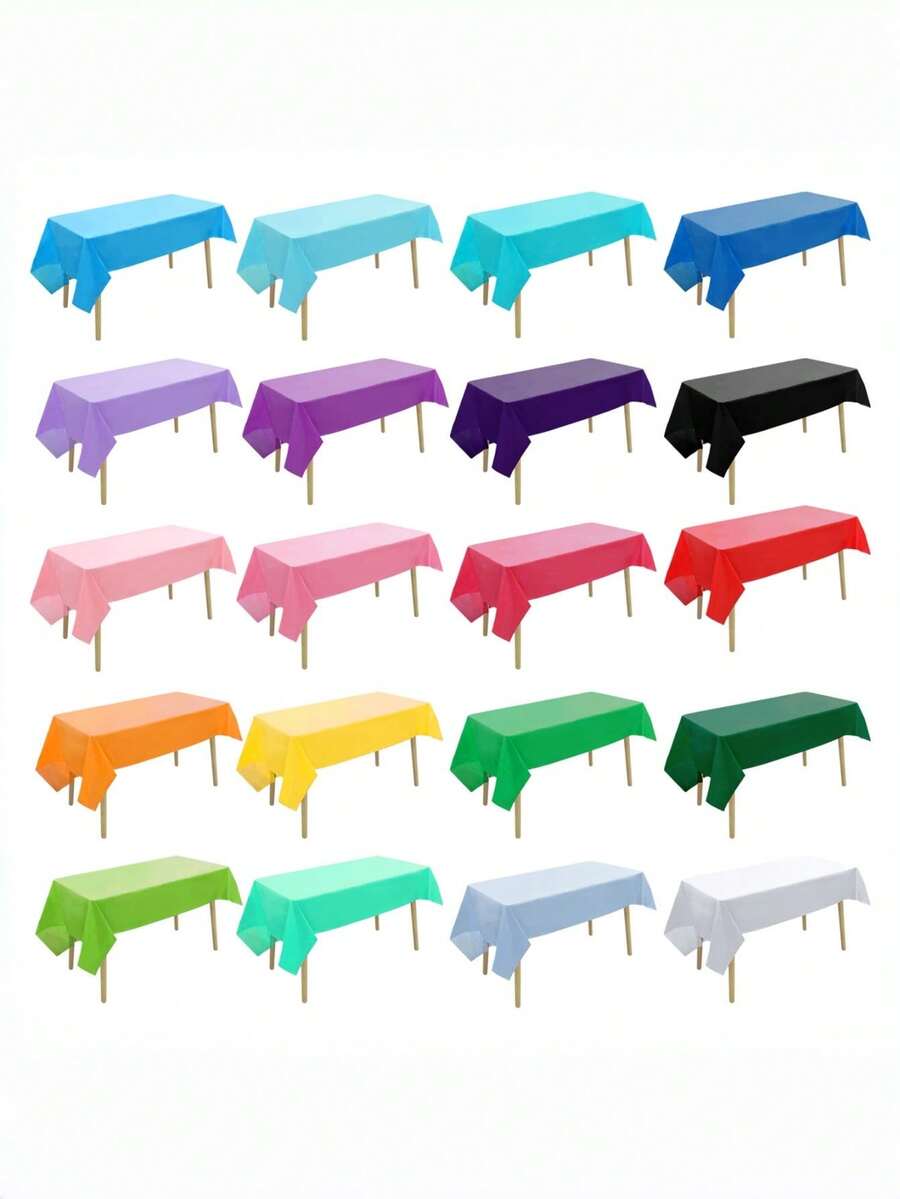 54英寸×72英寸一次性塑料桌布 - 加厚塑料桌布，适用于派对、婚礼、生日、性别揭晓派对、自助餐 - 易于清洁的桌布（无需安装）