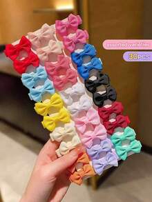 bilicaca 30 个/包糖果色全包蝴蝶结儿童发夹，蝴蝶结婴儿发饰，颜色随机爱心情人节