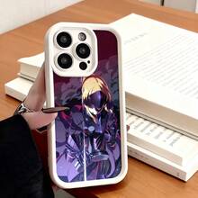 Funda de teléfono con diseño de personaje de anime para  15 Pro Max,  14 Pro,  13,  Galaxy S23, S22, S21, funda de protección para teléfono, regalo de pareja para novio, novia, día de San Valentín, regalo de cumpleaños - Café integral - Ver 4