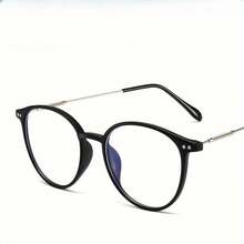 1 Piece Women's Korean Style New Retro Lightweight Fashion Eyewear Ideal Mother's Day 2026 Gift For Mom Best Mom Sentimental Thank You Gift For Grandma Mum Unique Heartfelt Surprise Mother's Day Accessories Oval Frame Mi Nail Design Plain Glasses For Bare Face Daily Wear - 亮黑色 - 查看 2