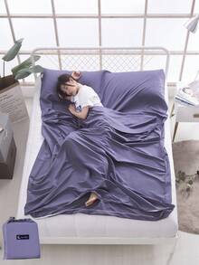 1pc Lightweight & Compact Travel & Camping Sleeping Bag Liner - Suitable For Single Or Double Use, Breathable, Soft, Portable For Hotel, Camping, Dorm, Backpacking