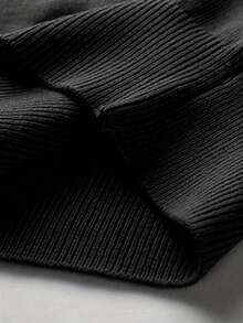Men's Solid Color Crew Neck Casual Versatile Knit Vest - Black - View 6