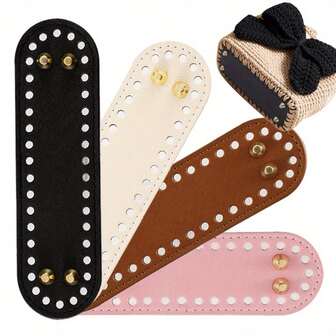 PU Leather Bag Bottom Shaper With Pre-Punched Holes, DIY Purse Base Board For Crochet & Knitting Bags, Sturdy Cushion Support For Tote Shoulder Bag Making