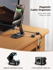 3 Pieces Cable Clips, Strong Self-Adhesive Wire Organizers - Multipurpose Cord Holders For Desk, Nightstand, Wall, Car & Office, Sticky Wire Management Clips For Phone Chargers, Headphones, Computer Cables & Electronic Device Wires, Reusable Cable Organizer Clips To Keep Cords Tidy At Home, Office & In Car - Black - View 2