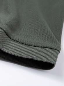 WASSUP OTHER 男士衬衫，男士宽松休闲商务POLO衫，时尚针织衫，翻领休闲T恤，短袖 - 墨綠色 - 查看 6