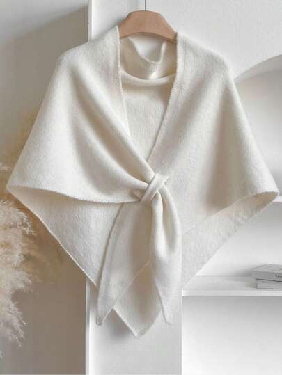 1 Stück hochwertige, weiche gestrickte Dreieck Schal Umhang Poncho Wrap, warmer einfarbiger Schal Cape