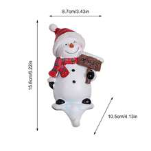 Adorno navideño con forma de muñeco de nieve y gancho para calcetines, ideal para chimeneas. - Negro - Ver 8