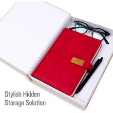 Decorative Books, Coffee Table Books Decor, Faux Decor Book Storage Box Decoration, Linen Book Home Table Decor, Bedside Tables Decors, Home Room Bookshelf Decors, Pack Of 2 - Hồng và be - Xem 6