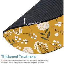 Round  Pad, Cute Floral  Pad With Design, Computer  Mat, Non-Slip Rubber Base Pad, Waterproof Women Office  Pads, Yellow Flowers,27YellowFlowers - 27黃花 - 查看 3