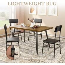 Large Washable 6x9 Area Rug: Boho Moroccan Geometric Neutral, Non-Slip Foldable Indoor Floor Carpet For Living Room, Bedroom, Dining Table - Beige, 6X9 - Cokelat Bunga - View 5