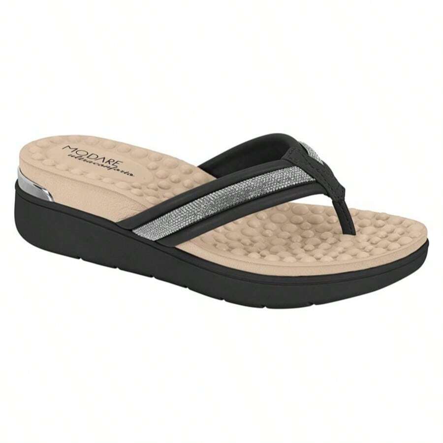 Women's Orthopedic Sandal With Heel Spur And Massager Modare 7151134 - BLACK/CRYSTAL BLACK - View 1