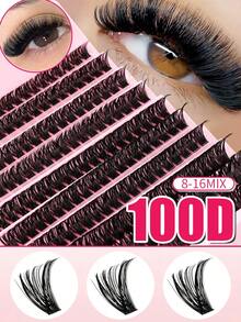 200/300/640 pezzi kit di estensioni ciglia fai-da-te, ciglia individuali morbide, effetto naturale e soffice, con ciglia inferiori, curvatura D drammatica da 8-16mm, spessore 80/100/60/50/30 D, per creare uno sguardo voluminoso e naturale a casa