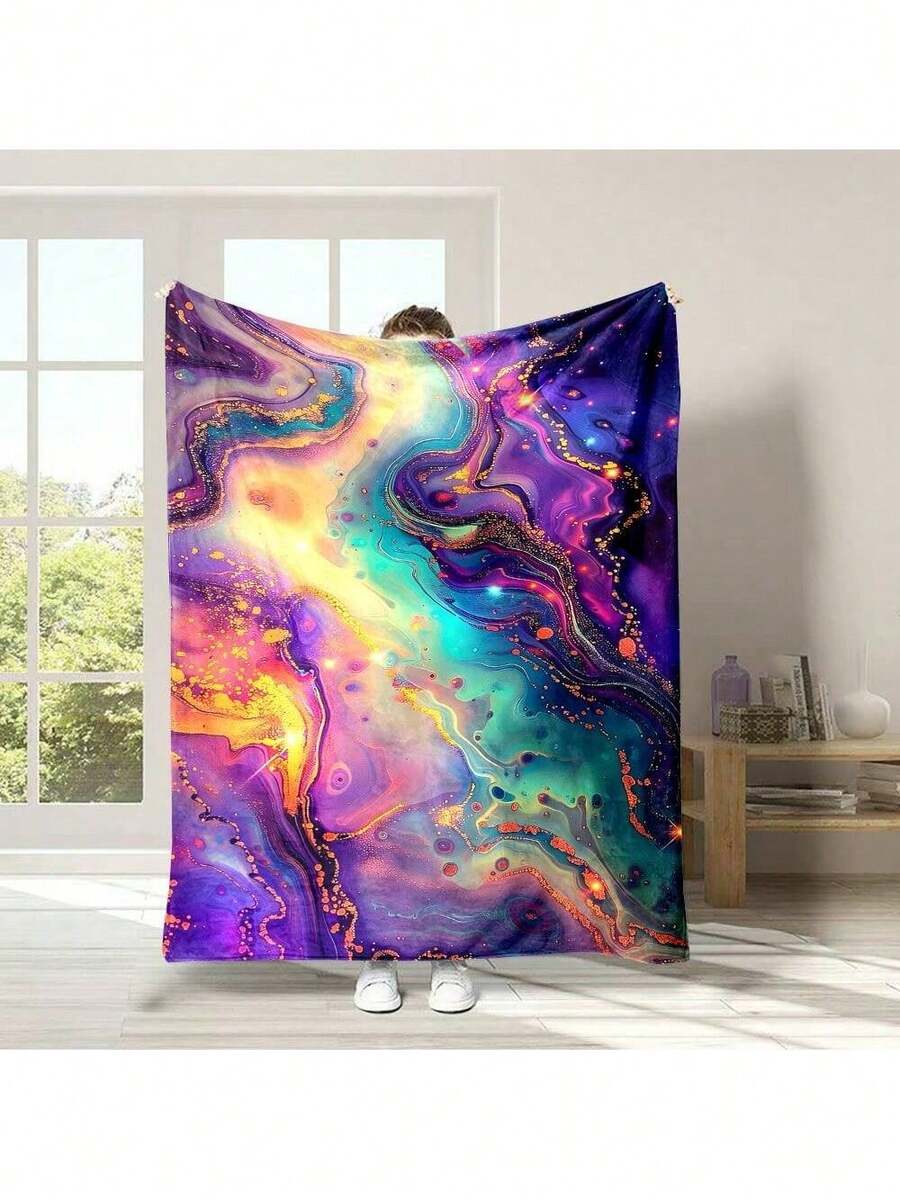 Coperta in flanella con stampa di arte di pietre colorate - Morbida, reversibile, comfort per tutte le stagioni per divano, letto, ufficio e viaggio - Regalo perfetto per famiglia e amici