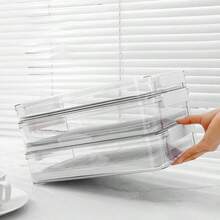 1pc Stackable Plastic Storage Box, A4 Paper Organizer, Office File Storage Box, Office/School Supplies - Transparent - View 6