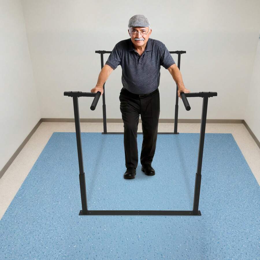 YIYIBYUS Heavy-Duty Walking Assist Bar - 440LBS Load Floor-Mounted Rehabilitation Parallel Bar - Black - View 1