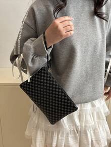 BAILEE Einteiler: Modischer Stil, Lässig Stil, Preppy Stil, Business-Casual. Leicht, tragbar, wasserdicht, abriebfest, farblich abgesetztes PVC-Material mit Reißverschluss. Damen Handtasche, Aktentasche, Pendlertasche, geeignet für den Arbeitsweg, Urlaub, Outdoor-Veranstaltungen und als Geschenk. Diese Tasche kann Ihren Stil aufwerten.