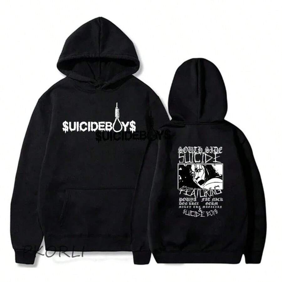 Vintage Suicideboy Hooded SweatShirt Men Women Harajuku Grey Day Rapper Hip Hop Streetwear Men's Hoodies Pullover HotSale - Black - View 1