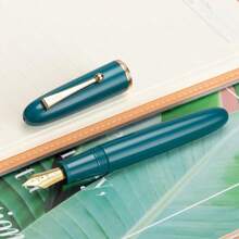 Jinhao 9019 DaDao Series Fountain Pen, Size 8 Fine Heartbeat Nib With Large Ink Converter, Lake Blue Acrylic Design Smooth Writing Pen (Gold Trim) - MàuD - Xem 6