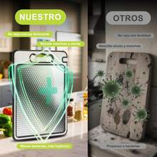 2PCS Tabla para Picar de Doble(Acero Inoxidable+PP)–36.5*25CM,Cutting Board,Tabla de Cortar Cocina para Carne,Frutas,Verduras,Colgable,Lavavajillas,Duradera y Anticorrosiva WHIA - 1 - Ver 8