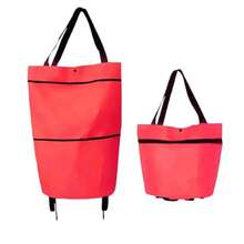 Carrinho de Compras Dobrável, Carrinho Dobrável com Rodas, Sacola de Compras Reutilizável, Bolsa de Viagem Unissex, Suprimentos para Casa e Cozinha, Bolsa de Compras Portátil com Rodas, Carrinho à Prova d'Água. - Multicolorido - Visão 4