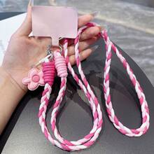 2026新年情人节网络红人糖果五瓣花手机挂绳，多巴胺色，长款斜挎，ins风撞色设计，手工制作，经久耐用，适合户外旅行、徒步，男女通用，短款手机支架，智能手机腕带，智能手机挂绳，钥匙扣，智能手机挂饰，智能手机单肩包，手机配件，手机吊坠