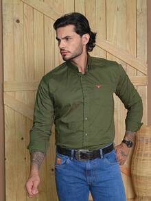 Ultra Jeans Cowboy Country Land Long Sleeve Plaid Shirt - Màu xanh lá cây đậm - Xem 2