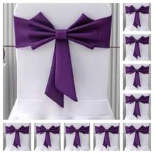 1/10pcs Thickened Air Layer Bowknot Chair Back Decorative Bands, Durable & Washable, Suitable For Outdoor Restaurant, Wedding Party, Holiday, Hotel, Conference, Banquet, Wedding Supplies, Home Decor. Great For Wedding Party, Baby Shower, Birthday Party, Halloween/Thanksgiving/Christmas Party, Graduation Ceremony, School Opening Ceremony, Interactive Party Atmosphere Supplies - Multicolor - View 15